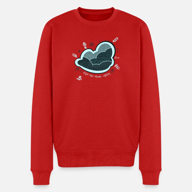 Cloud, Emotion, wütend - Männer Premium Bio Pullover - Rot