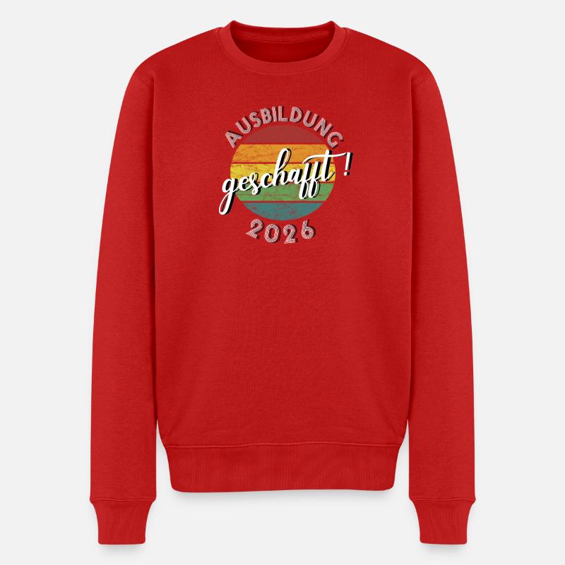 Ausbildung Lehre 2026 geschafft Geschenk Retro - Männer Premium Bio Pullover - Rot