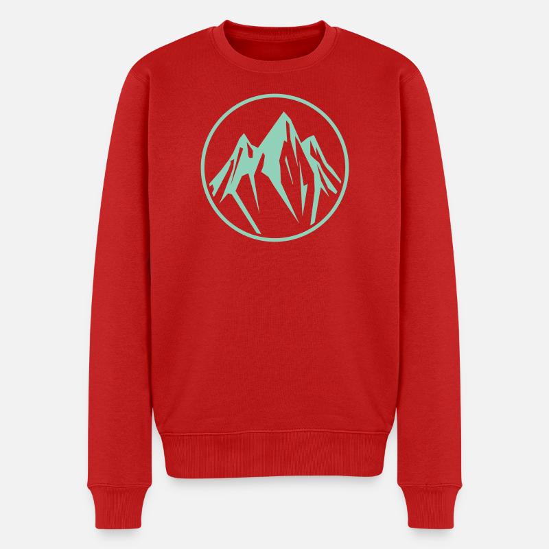 Berge Gebirge - Männer Premium Bio Pullover - Rot