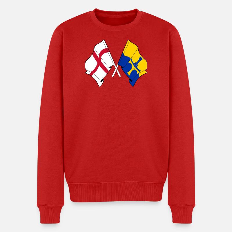 Durham & England Crossed - Männer Premium Bio Pullover - Rot