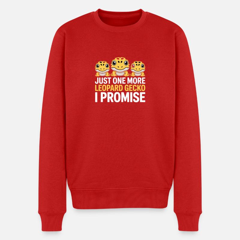 Leopardgecko Trio Versprechen Tee - Männer Premium Bio Pullover - Rot