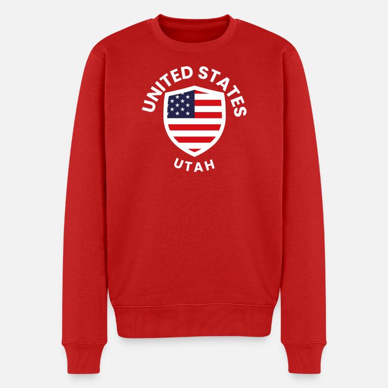 Bouclier des États-Unis de l’Utah - Pull Premium bio Homme - rouge