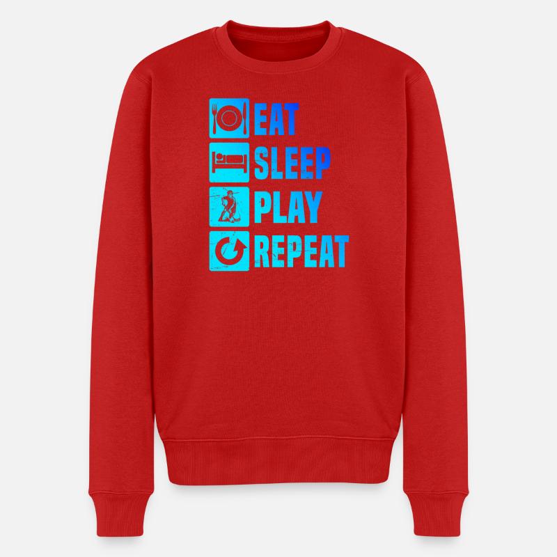 Modernes Floorball Artwork - Männer Premium Bio Pullover - Rot
