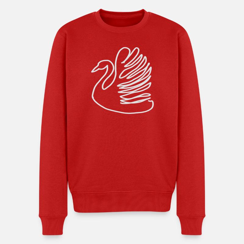 schwan - Männer Premium Bio Pullover - Rot