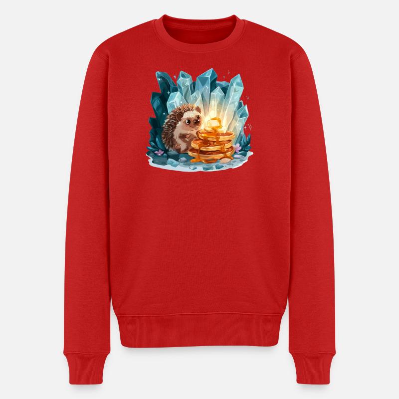 Hérisson aux pancakes dorés - Pull Premium bio Homme - rouge