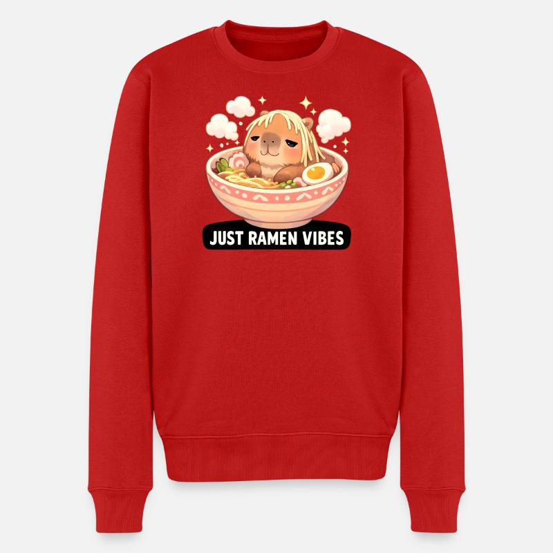 Ambiance capybara avec ramen - Pull Premium bio Homme - rouge