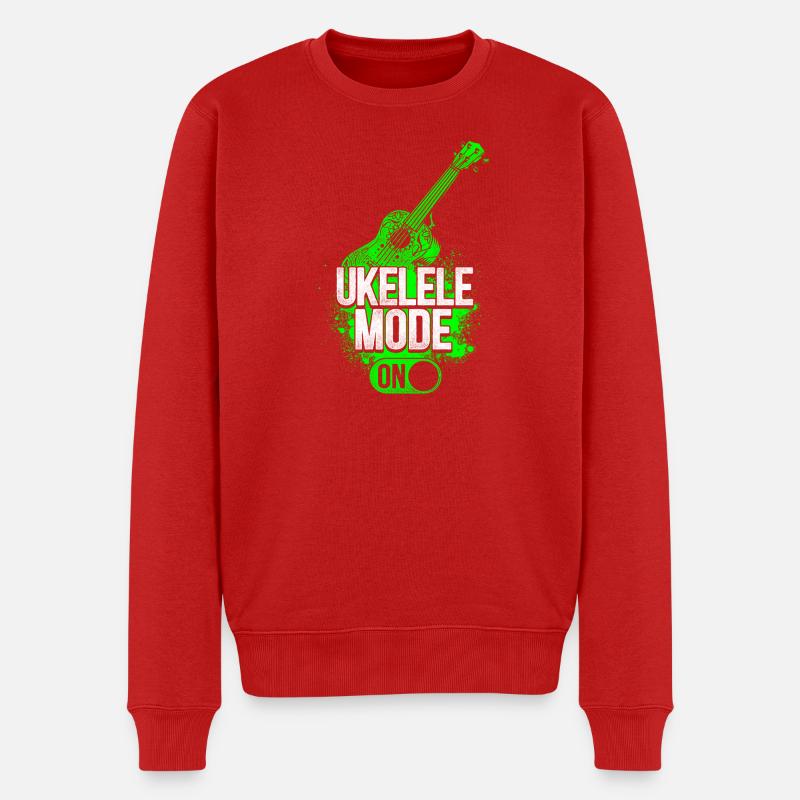 Hawaiian Ukulele Uke Ukulele Mode - Männer Premium Bio Pullover - Rot