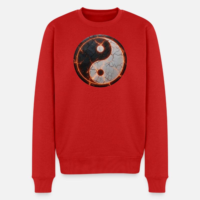 Ying_Yang_Full_Energy - Männer Premium Bio Pullover - Rot