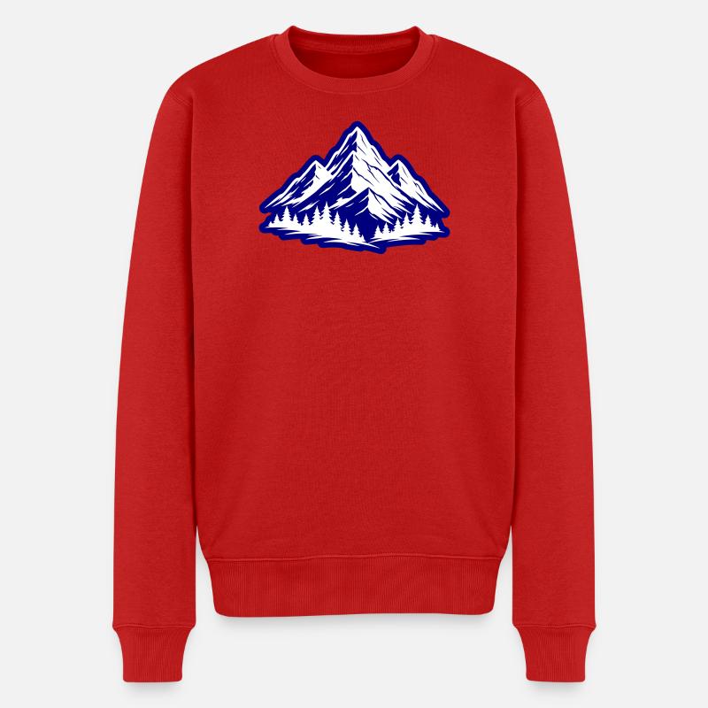 Berge Natur Symbol - Männer Premium Bio Pullover - Rot