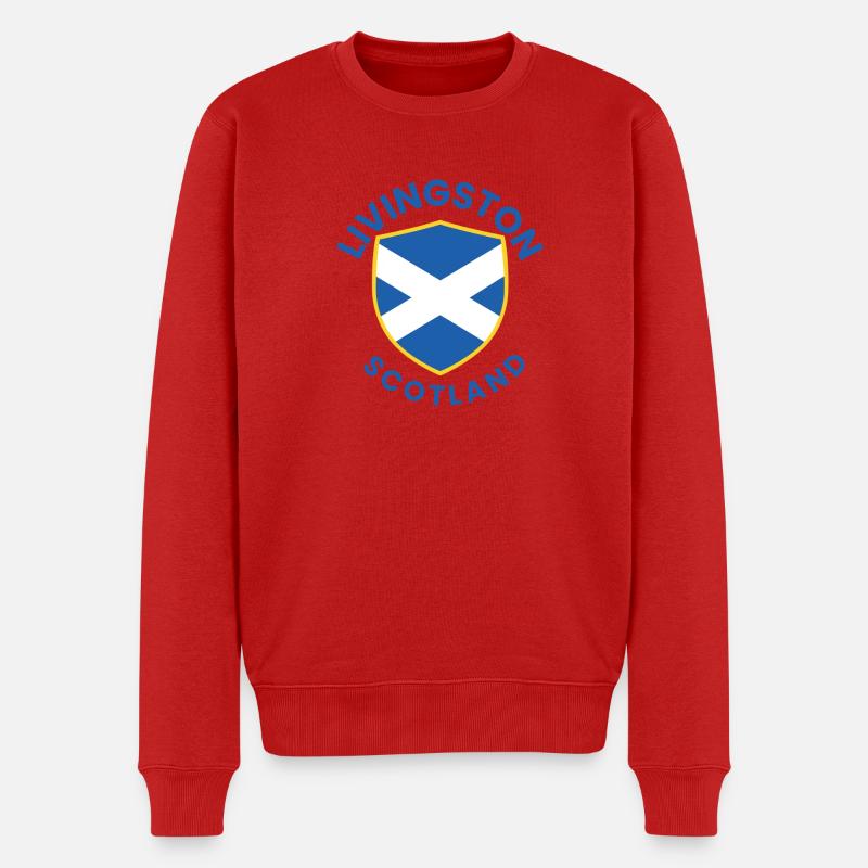 Livingston Scottish Shield - Männer Premium Bio Pullover - Rot