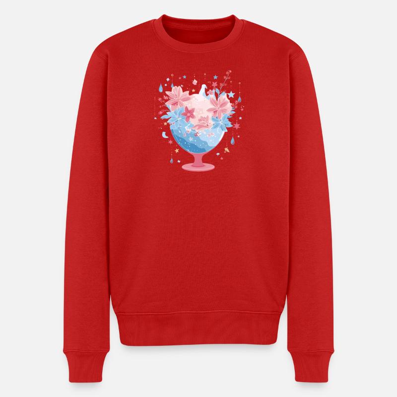 Pastellblüten im Glaskelch - Männer Premium Bio Pullover - Rot