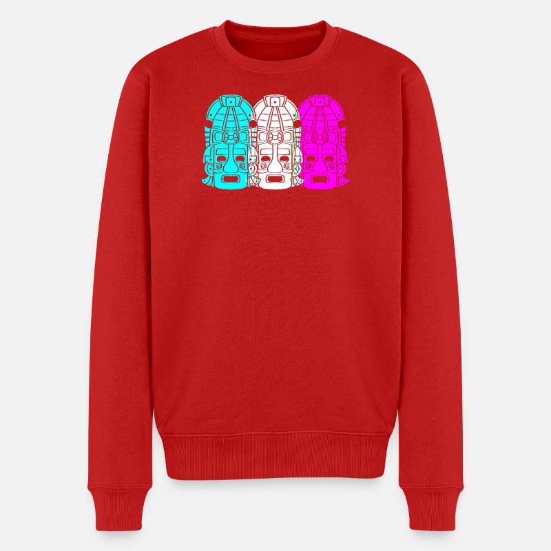 Maya kalender aztec Inka - Männer Premium Bio Pullover - Rot