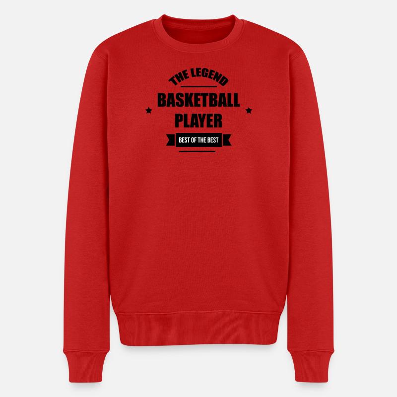Der legendäre Basketballspieler - Männer Premium Bio Pullover - Rot