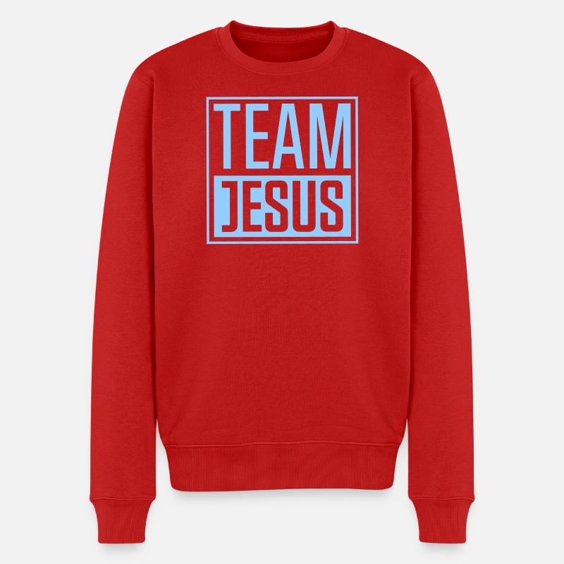 Team Jesus  - Männer Premium Bio Pullover - Rot