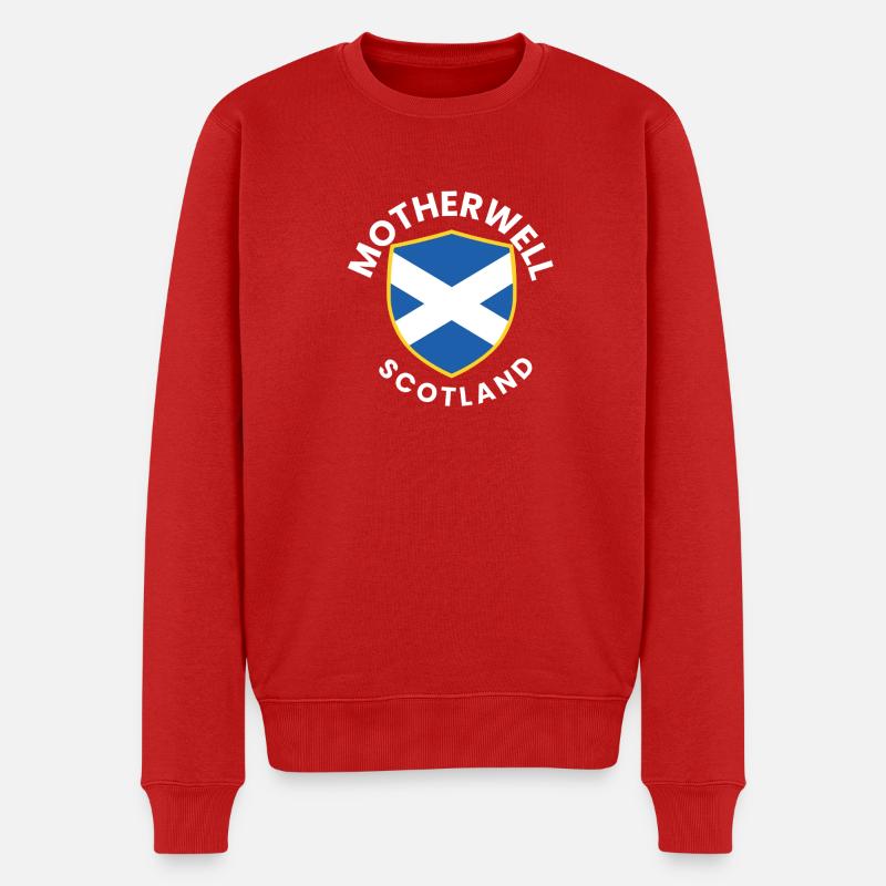 Scottish Shield Saltire - Männer Premium Bio Pullover - Rot