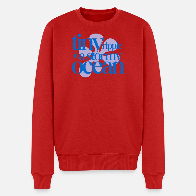 Une petite ondulation dans un océan orageux (lavande) - Pull Premium bio Homme - rouge
