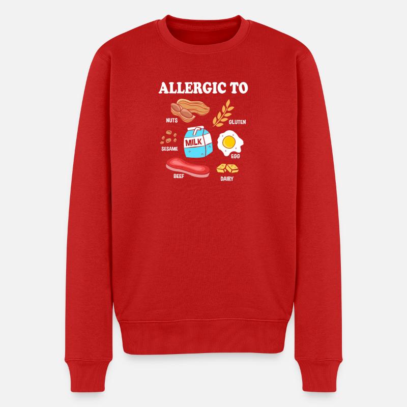 Allergie Lebensmittel - Männer Premium Bio Pullover - Rot