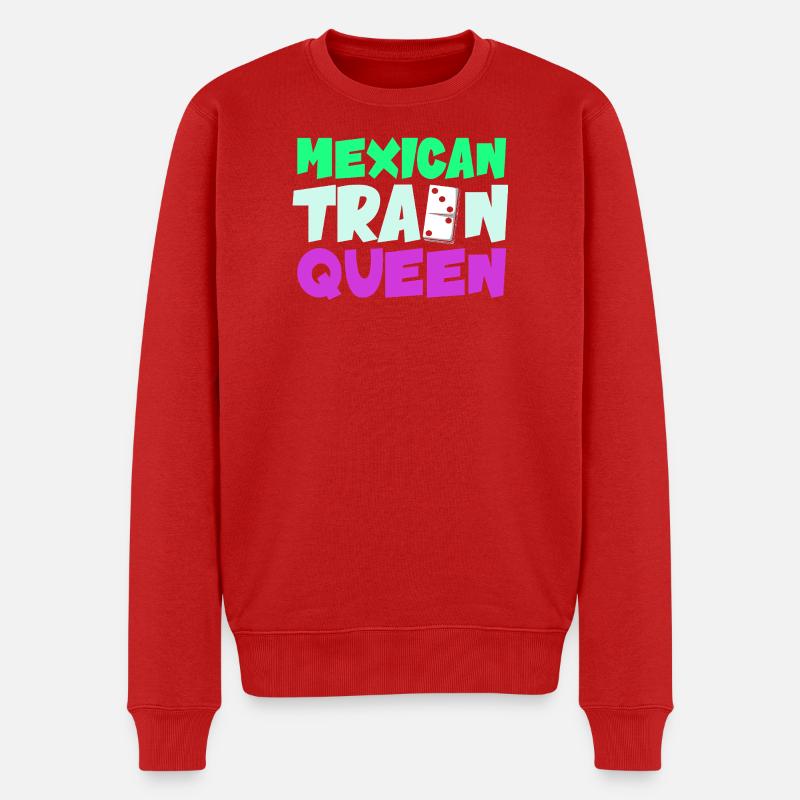 Mexican Train Domino - Männer Premium Bio Pullover - Rot