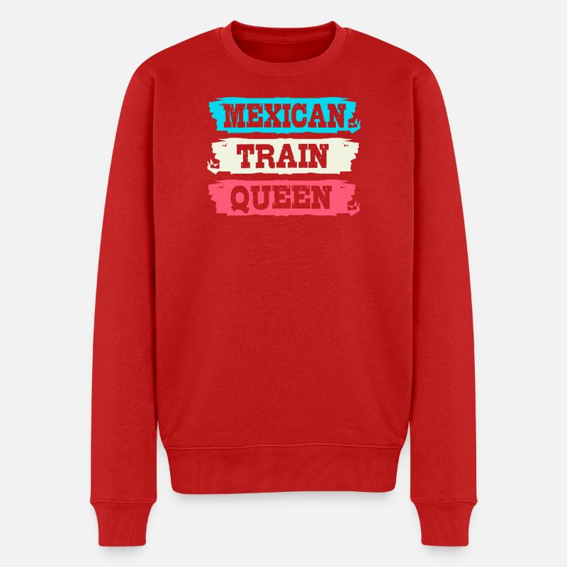 Domino Mexican Train - Männer Premium Bio Pullover - Rot