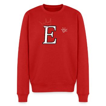 Buchstabe e Kronenherz - Männer Premium Bio Pullover - Rot - Vorne - Nico (187cm)