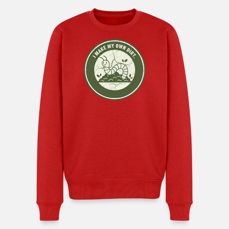 Compost de vers : sol indépendant - Pull Premium bio Homme - rouge