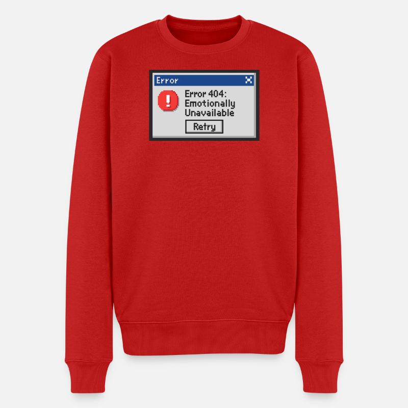 Error 404 - Emotionally Unavailable - Männer Premium Bio Pullover - Rot
