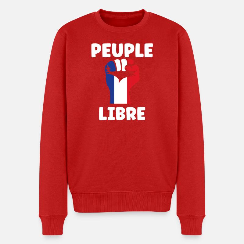Trikolore Freie Völker - Männer Premium Bio Pullover - Rot