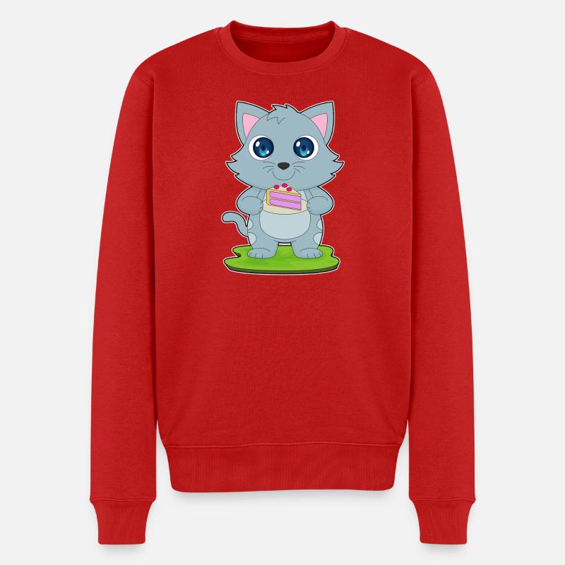 Gâteau au chat - Pull Premium bio Homme - rouge