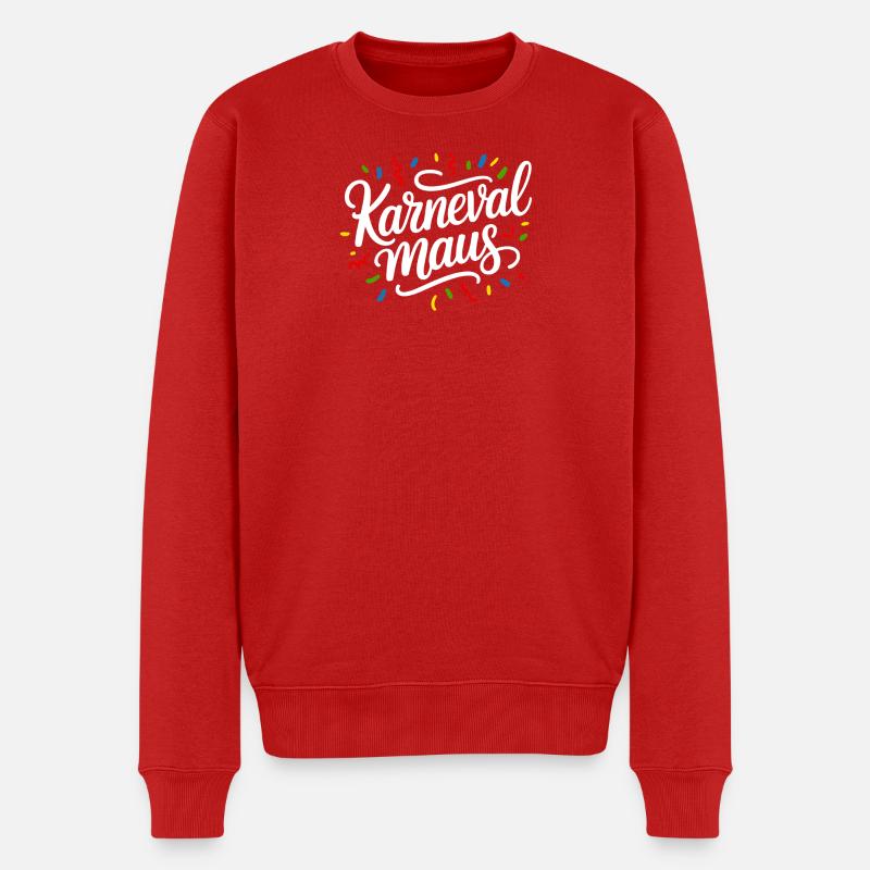 Karnevalmaus Buntes Konfetti Karneval - Männer Premium Bio Pullover - Rot