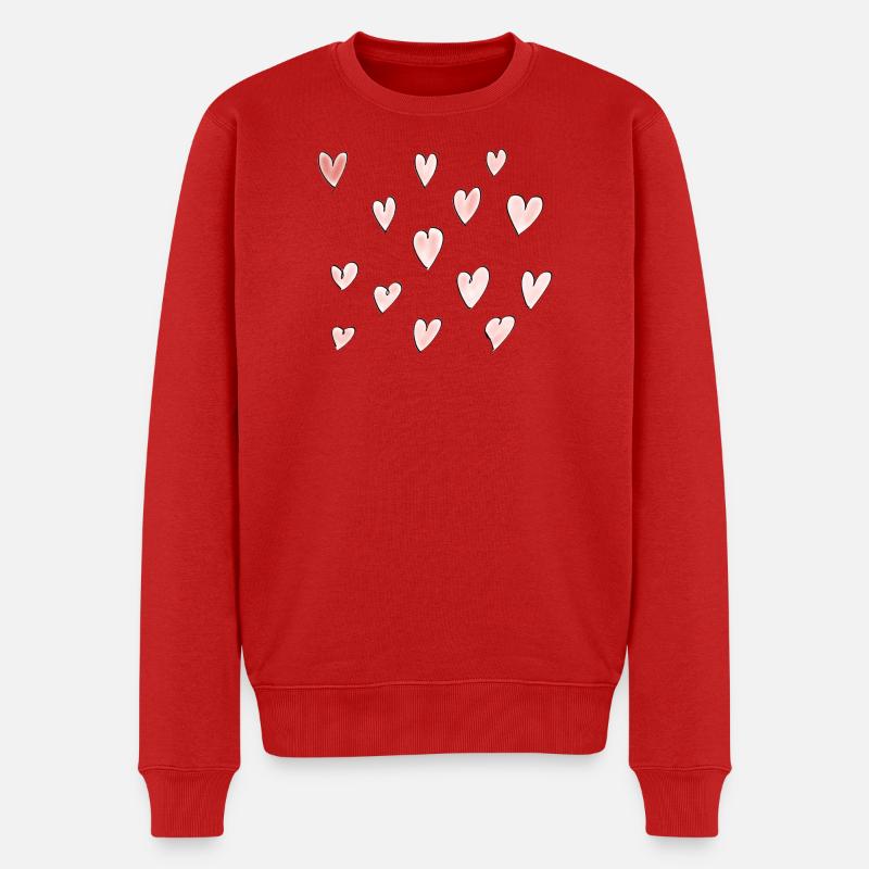 Serduszka - Cœurs - Pull Premium bio Homme - rouge