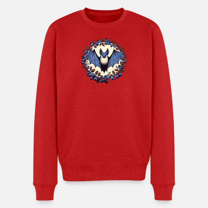 Blue Bat Moonberry Circle - Männer Premium Bio Pullover - Rot