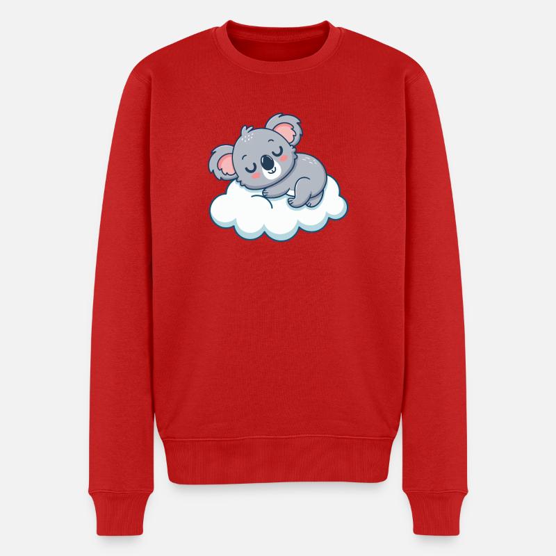 Traumhafter Koala auf der Wolke - Männer Premium Bio Pullover - Rot