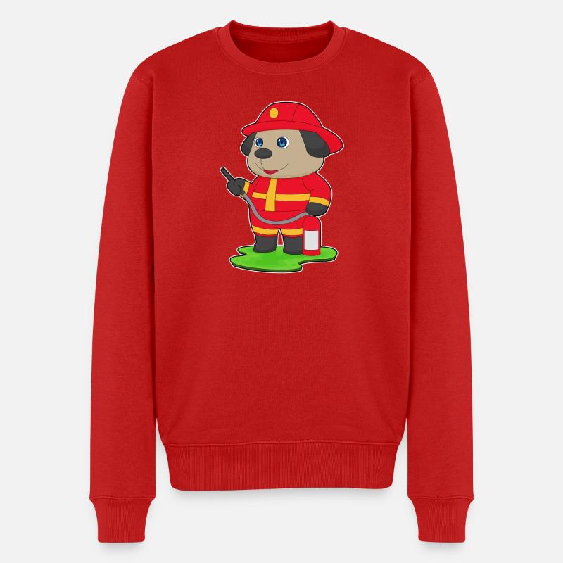 Pompier-chien Extincteur Brigade des pompiers - Pull Premium bio Homme - rouge