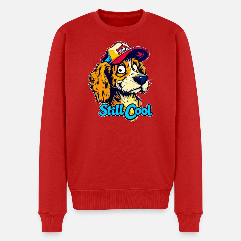 Maskottchen Still Cool Dog - Männer Premium Bio Pullover - Rot
