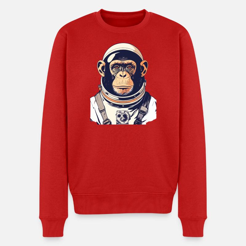 Motif spatial Singe Astronaute Singe - Pull Premium bio Homme - rouge