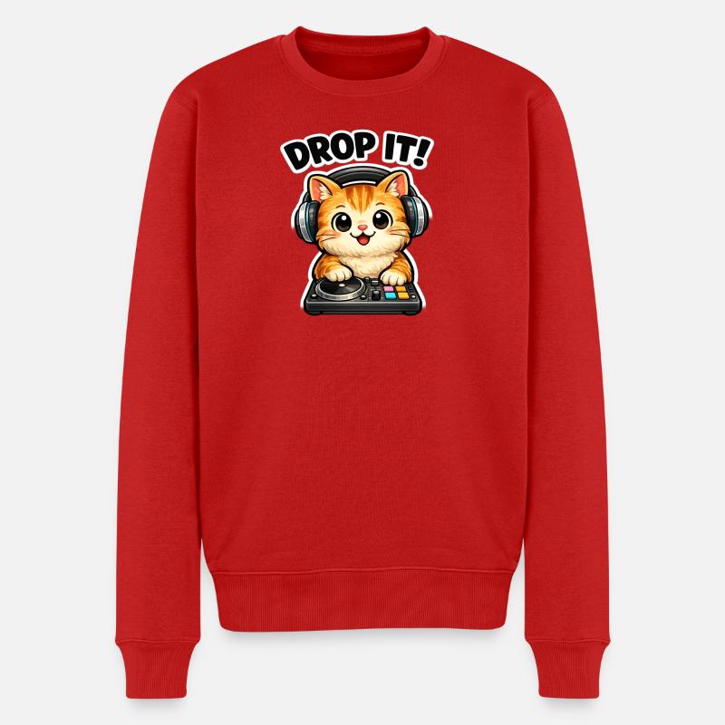 Lâche ça DJ Cat - Pull Premium bio Homme - rouge