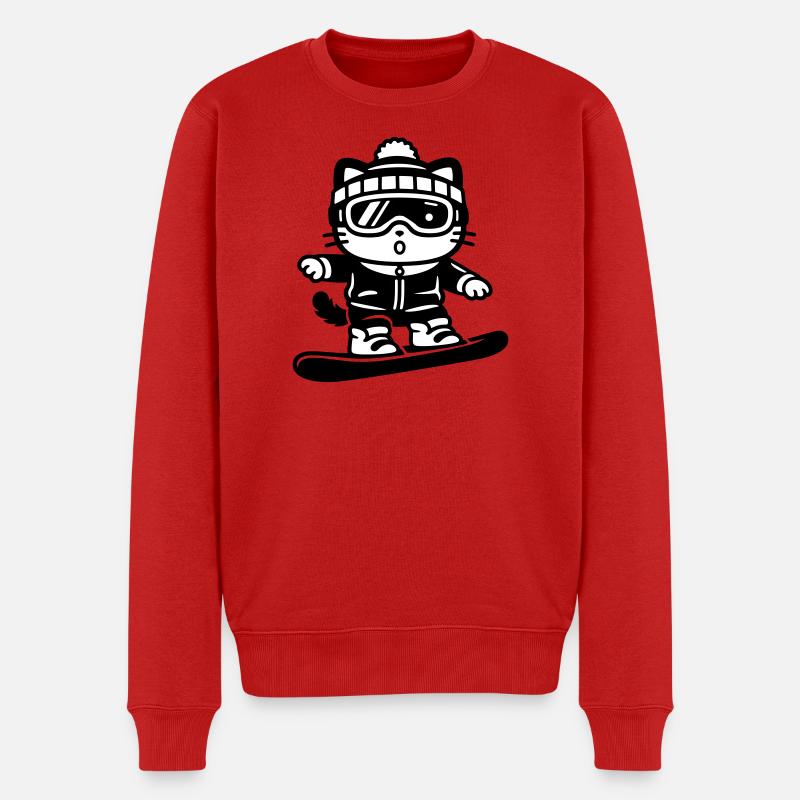 Snowboard Cat - Pull Premium bio Homme - rouge