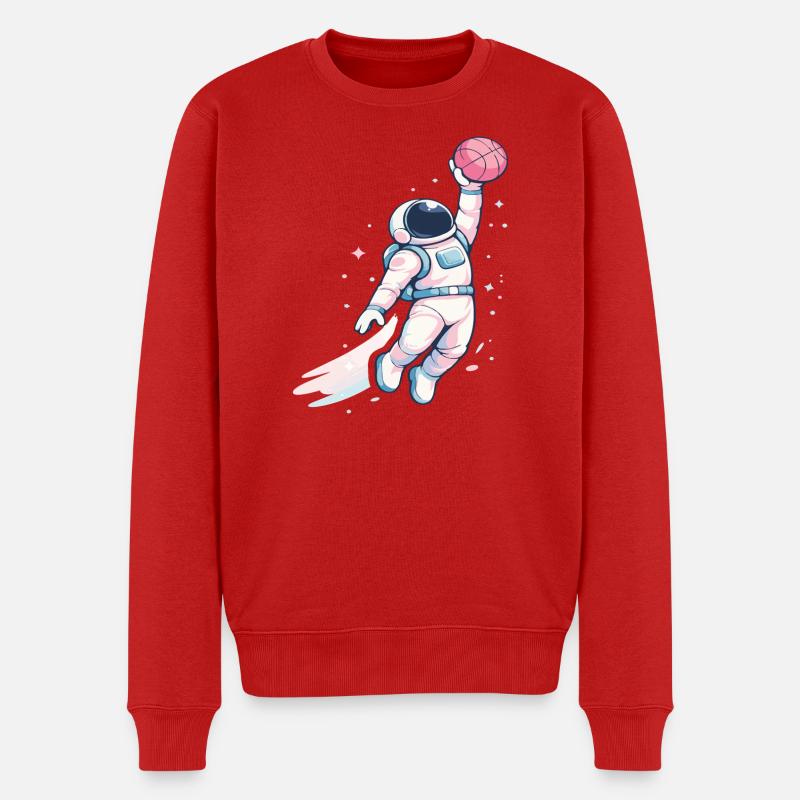 Cosmic Hoop-Astronaut - Männer Premium Bio Pullover - Rot