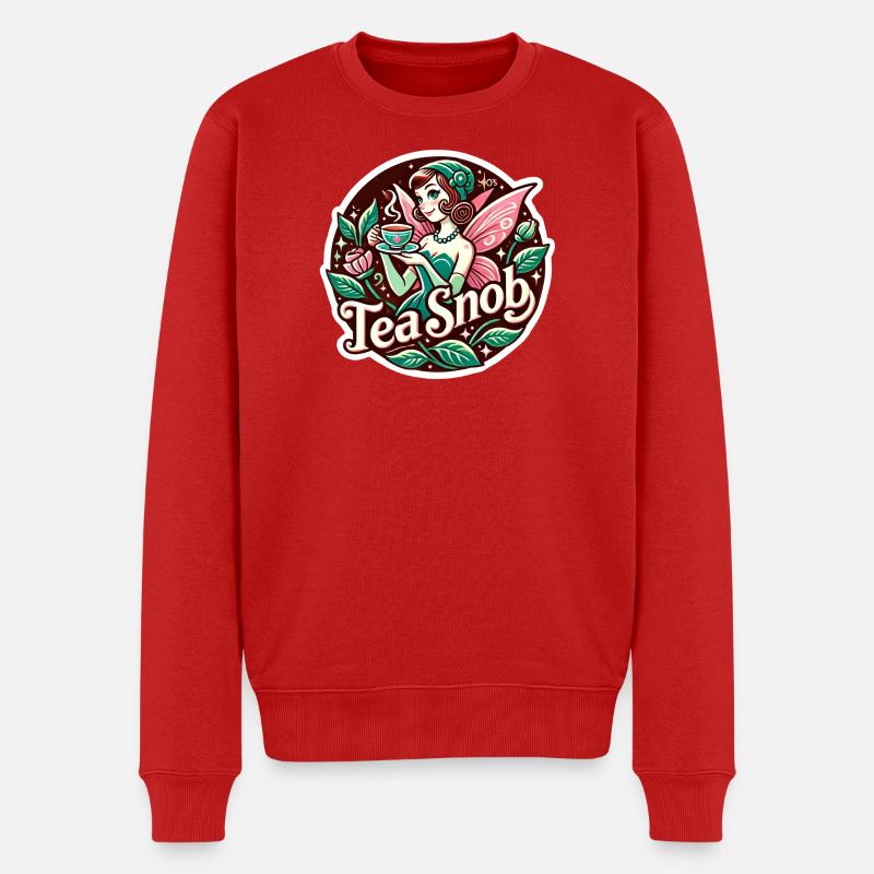 Tee-Snob Feen-Teeparty - Männer Premium Bio Pullover - Rot