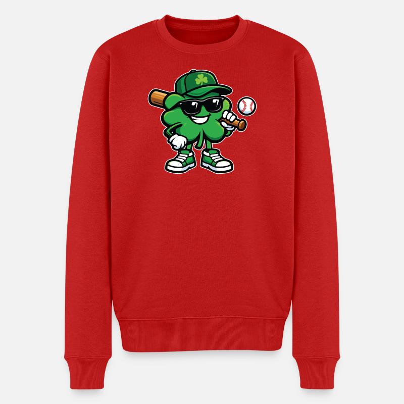 Baseball Shamrock St Patrick's Irish - Männer Premium Bio Pullover - Rot