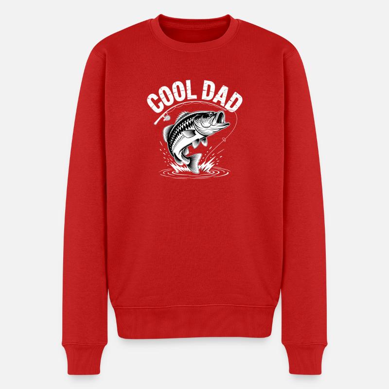 Coole Dad Angler - Männer Premium Bio Pullover - Rot