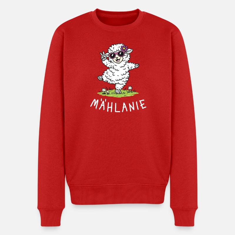 Mählanie – Nom de mouton Mouton Drôle - Pull Premium bio Homme - rouge