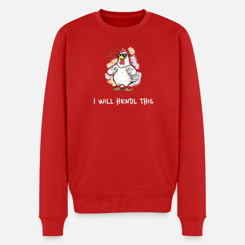 I Will Hendl This – Lustiger Spruch mit Hühnern - Männer Premium Bio Pullover - Rot