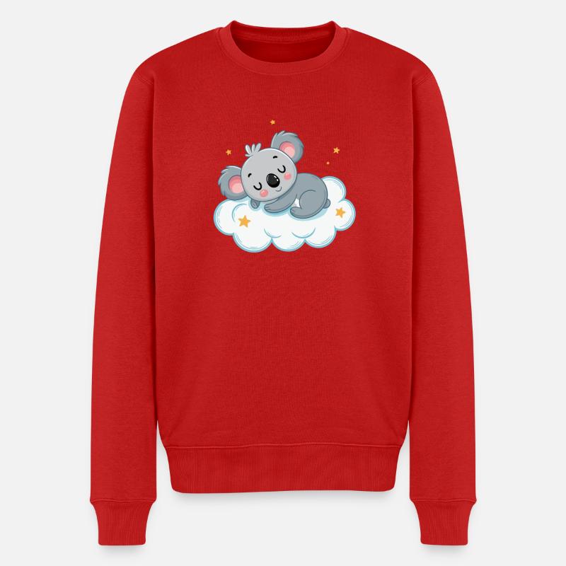 Traumhafter Koala auf Sternenwolke - Männer Premium Bio Pullover - Rot