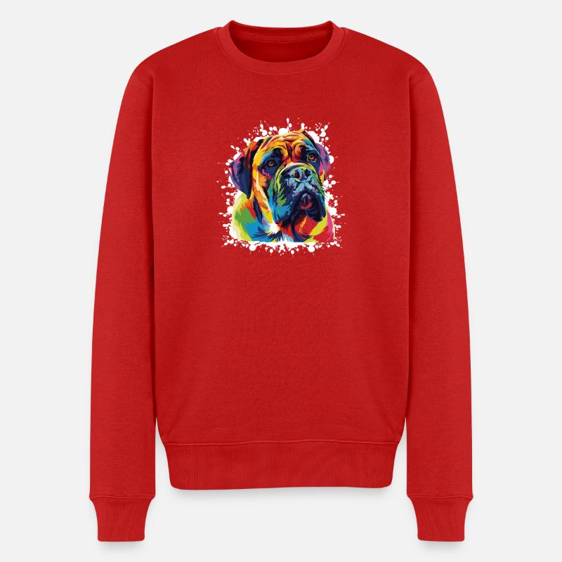 Boxer Hund Tier - Männer Premium Bio Pullover - Rot