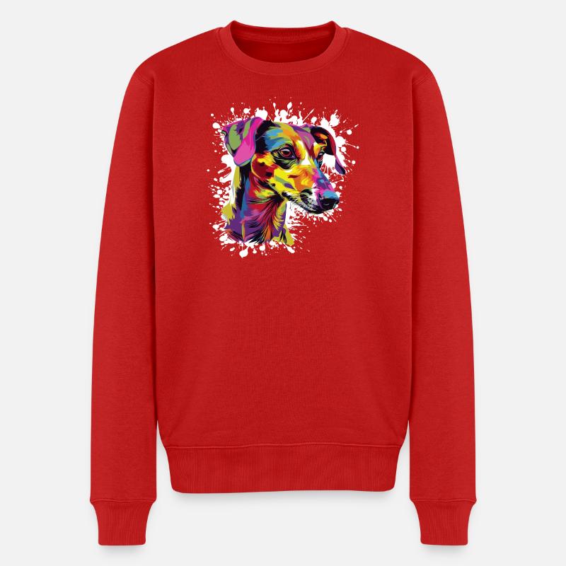 Hund Dog Graffiti - Männer Premium Bio Pullover - Rot