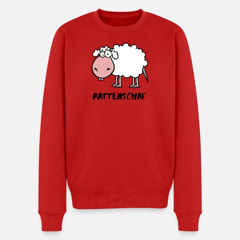 Rattenschaf - Männer Premium Bio Pullover - Rot