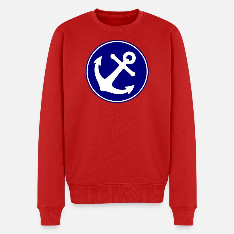 Anker Symbol - Männer Premium Bio Pullover - Rot