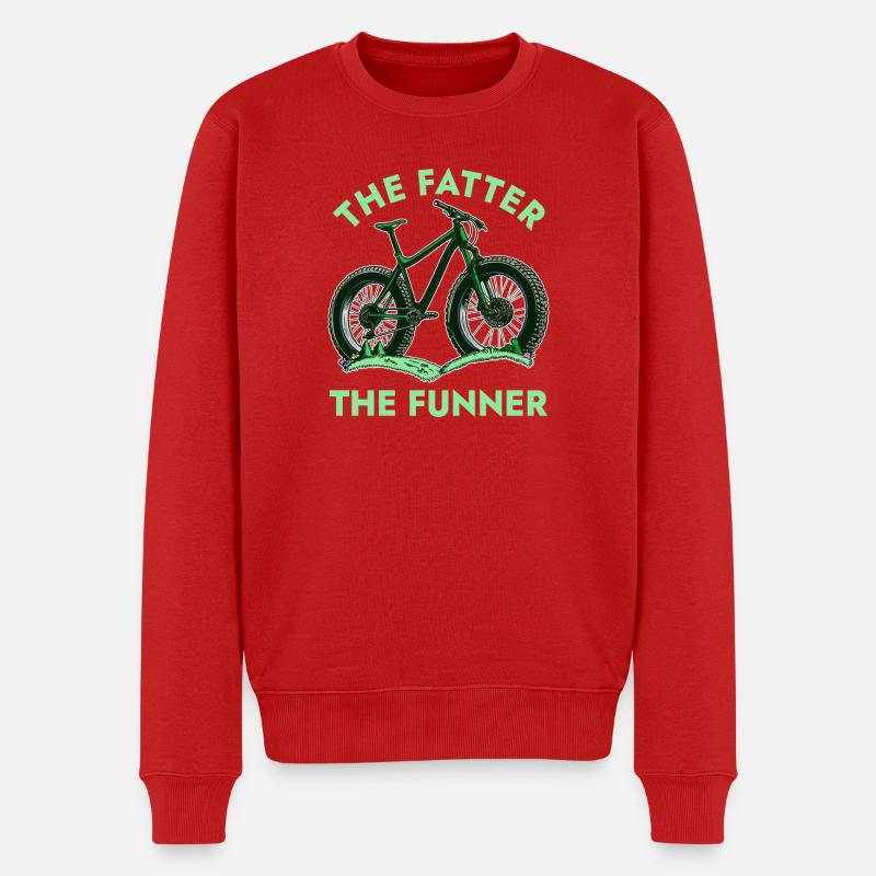 The Fatter The Funner: Fatbiking - Männer Premium Bio Pullover - Rot