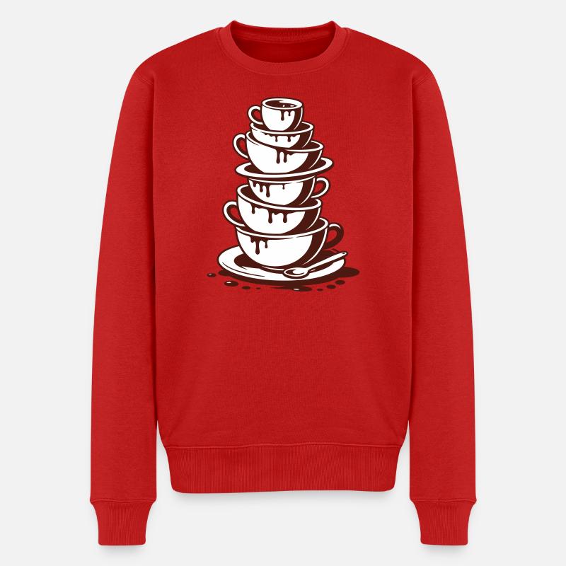 Kaffeeliebe extra doll - Männer Premium Bio Pullover - Rot